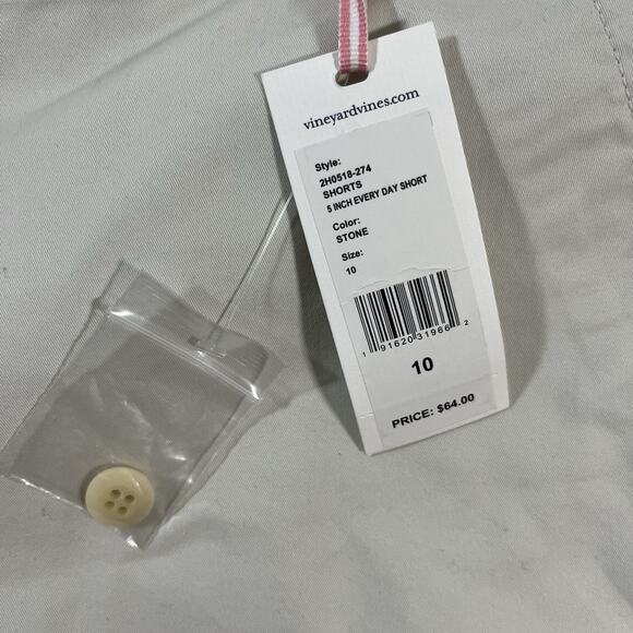 NWT VINEYARD VINES Stone Beige Everyday 5" Shorts - Women Sz 10 - Picture 3 of 8